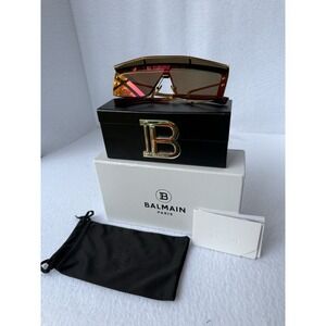 $1290 BALMAIN PARIS WONDER BOY III BPS-127C-145 GOLD RED SUNGLASSES 145MM‎